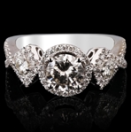 App: $9,590 0.90ct CENTER Diamond 18K White Gold Ring (1.58ctw Diamonds) (Vault_R50) 