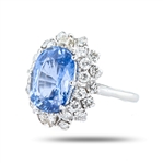 App: $62,790 6.99ct Blue Sapphire and 1.40ctw Diamond 14K White Gold Ring (GIA CERTIFIED) (Vault_R50) 