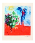 MARC CHAGALL Couple Above St. Paul Mini Print 10in x 12in, with Certificate LXXXVII of CCLXXV