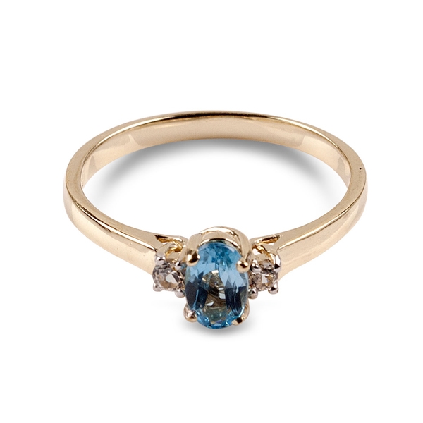 14KT. Gold, 0.60CT Topaz And White Sapphire Ring