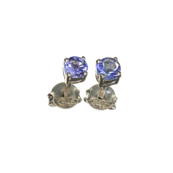 0.60CT Tanzanite And Sterling Silver Earrings