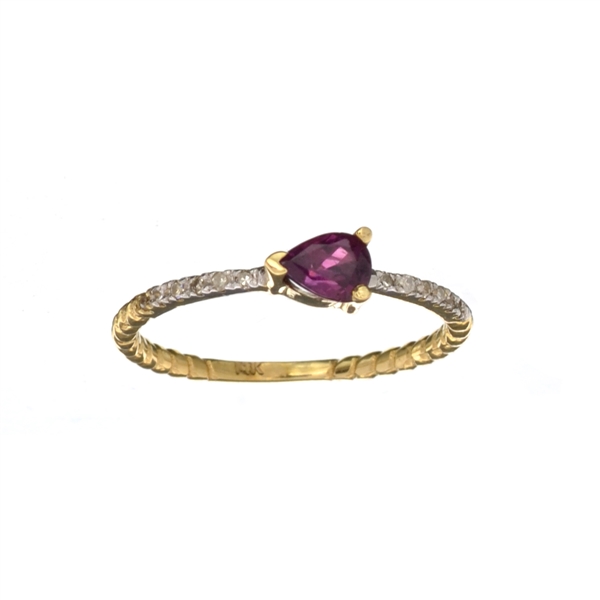 14KT. Gold, 0.40CT Ruby And Diamond Ring