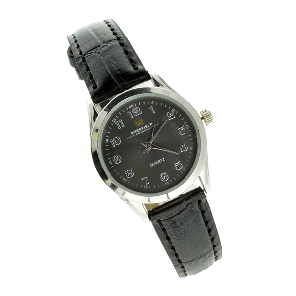 Sheffield Ladies Quartz Watch With Black Band