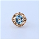 14KT Yellow Gold Blue Topaz Ring -PNR-