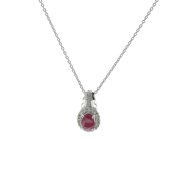 Ruby Sterling Silver Pendant 