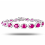 App: $39,874 14.90ctw BURMESE Ruby and 3.91ctw Diamond Platinum Bracelet (GIA CERTIFIED) (Vault_R50) 