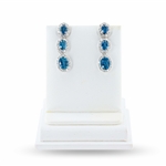 App: $10,590 4.34ctw Blue Sapphire and 0.86ctw Diamond 14K White Gold Earrings (Vault_R50) 