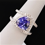 App: $19,820 4.02ct Tanzanite and 0.84ctw Diamond 18K White Gold Ring (Vault_R50) 