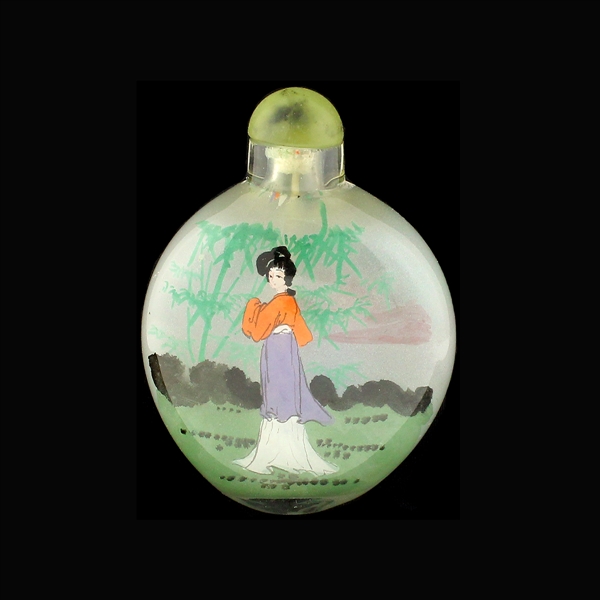 Outstanding Chinese Reverse Painted Perfume Bottle Exquisite Quality!