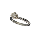 14KT. White Gold, 0.56CT Round Cut Diamond Ring