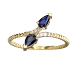 14KT. Gold, 0.53CT Blue Sapphire And Diamond Ring