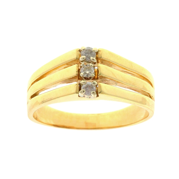 14KT Yellow Gold 0.17CT Diamond Ring -PNR-