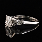 1.52ct F COLOR CENTER Diamond Platinum Ring (1.82ctw Diamonds) (Vault_R51) 