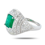 2.44ct Emerald and 1.25ctw Diamond Platinum Ring (GIA CERTIFIED) (Vault_R51) 