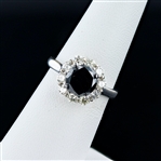 2.27ct Fancy Black CENTER Diamond 14K White Gold Ring (2.27ctw Diamonds) (Vault_R51) 