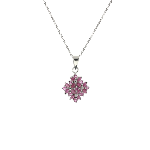 Ruby Sterling Silver Pendant 