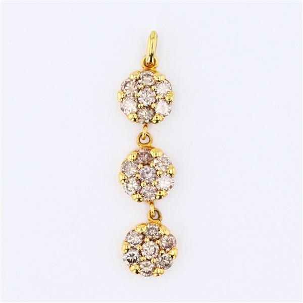 18K Yellow Gold 0.85CT Diamond Estate Pendant -PNR-