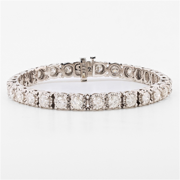 9.67ctw Diamond 14K White Gold Tennis Bracelet (Vault_R51) 