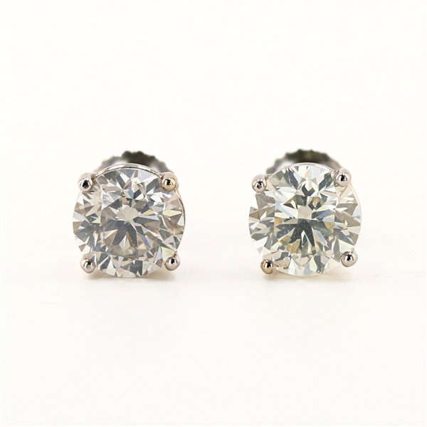 2.99ctw Diamond 18K White Gold Stud Earrings (Vault_R51) 