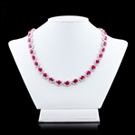 45.76ctw BURMESE Ruby and 4.00ctw Diamond Platinum Necklace (GIA CERTIFIED) (Vault_R51) 