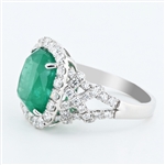 8.16ct Emerald and 1.57ctw Diamond Platinum Ring (GIA CERTIFIED) (Vault_R51) 