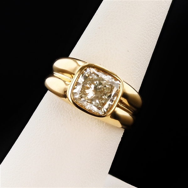 3.26ct SI3 CLARITY H COLOR CENTER Diamond 18K Yellow Gold Ring (Vault_R51) 