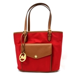 Brand New Michael Kors Jet Set Item Nylon Red MD Pocket Multifunction Tote