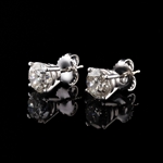 3.09ctw G COLOR I1 to I2 CLARITY Diamond 18K White Gold Stud Earrings (Vault_R51) 