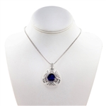 12.82ct DARK Tanzanite and 2.31ctw Diamond 14K White Gold Pendant (Vault_R51) 