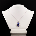 8.88ct Tanzanite and 1.35ctw Diamond Platinum Pendant (Vault_R51) 