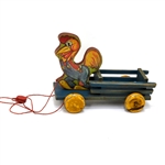 Rooster On Cart with Wheels