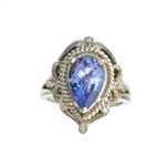 14KT. White Gold, 2.52CT Diamond And Tanzanite Ring