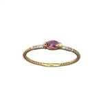 14KT. Gold, 0.20CT Red Ruby And Diamond Ring