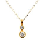 18KT Yellow Gold 0.17CT Diamond Pendant -PNR-