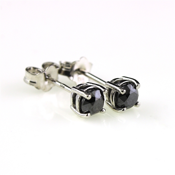 0.60 Carat Brand New Limited Quantity Custom Made Black Diamond Earrings! 