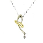 18KT White/Yellow Gold 0.10CT Diamond Pendant -PNR-