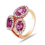 App: $7,990 3.47ctw Purple Sapphire and 0.44ctw Diamond 18K Rose Gold Ring (Vault_RR01) 