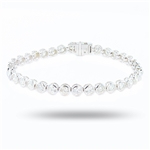 9.68ctw G to H COLOR SI3 to I2 CLARITY Diamond Platinum Tennis Bracelet (Vault_R51) 