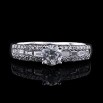 0.53ct SI2 CLARITY CENTER Diamond 18K White Gold Unity Ring (1.01ctw Diamonds) EGL CERTIFIED (Vault_R51) 