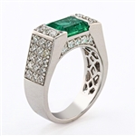 2.38ct Emerald and 1.38ctw Diamond 18K White Gold Ring (Vault_R51) 