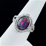 3.09ct Opal and 0.92ctw Diamond Platinum Ring (Vault_R51) 