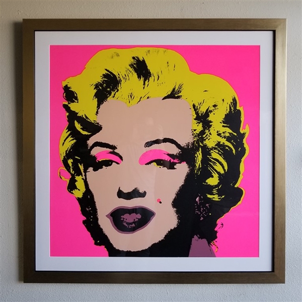 Andy Warhol (After) Museum Framed Marilyn Monroe "Sunday B. Morning" 40"X40" Lithograph with Certificate (Vault_DNG)