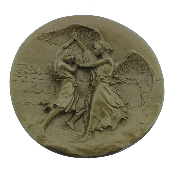 1987 "Jacob and the Angel" Rhodes Studios by Merri Roderick Collectable Plate 