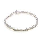 Round Cut Champagne Cubic Zirconia Sterling Silver Bracelet