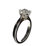 14KT. White Gold, 1.05CT Round Cut Diamond Ring