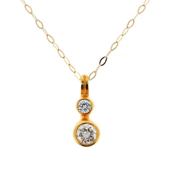 18KT Yellow Gold 0.17CT Diamond Pendant -PNR-