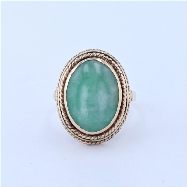 14KT Yellow Gold Jade Ring -PNR-