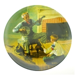 1989 "The Banjo Player" Edwin M. Knowles by Norman Rockwell Collectable Plate with Certificate 