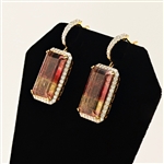 App: $26,390 45.08ctw Tourmaline and 2.61ctw Diamond 14K Yellow Gold Earrings (Vault_RR01) 