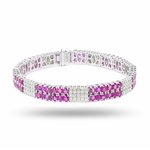 11.92ctw Ruby and 2.72ctw Diamond Platinum Bracelet (Vault_R52) 